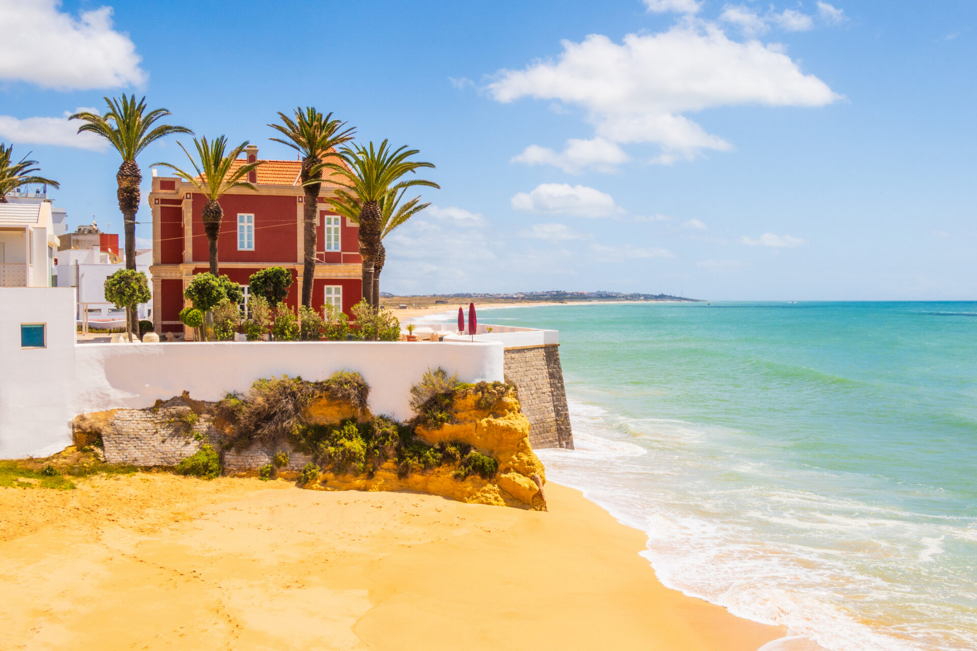 View of Armação de Pêra beach, Algarve, Portugal